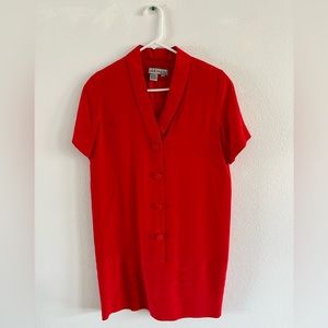 Short Sleeve Red 100% Silk dress by Silk Studio. Size 4